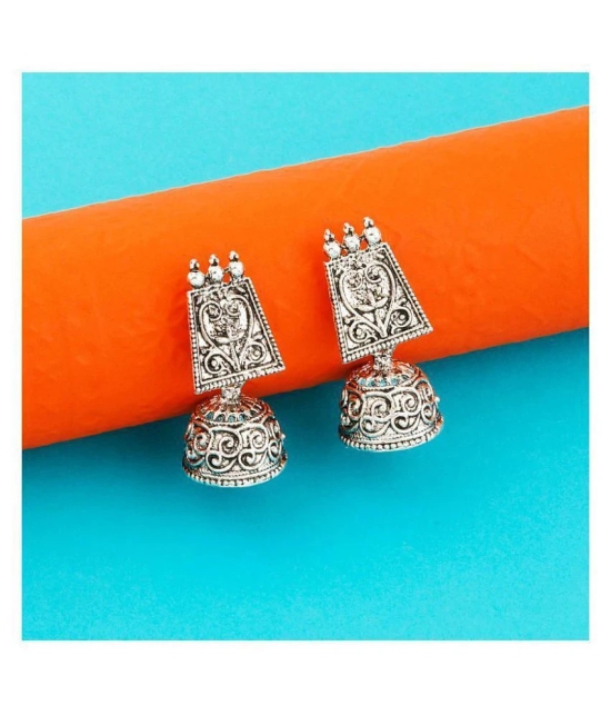 Silver Shine  Oxidised Wedding  Traditional jhumki Earring For Women Girl Set 4 - Silver