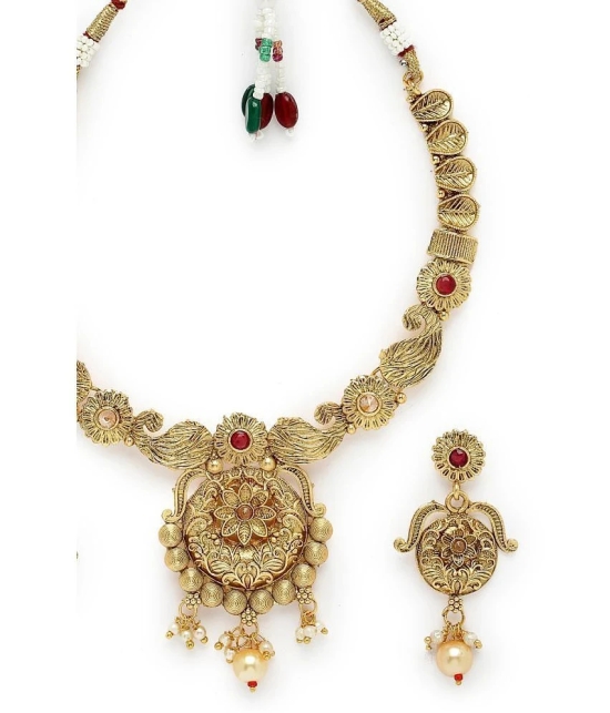 Sukkhi Gold Alloy Necklace Set ( Pack of 1 ) - Gold