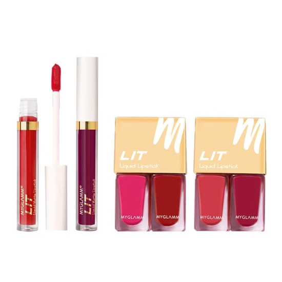 MyGlamm LIT Liquid Matte Lipstick + LIT 2 in 1 Liquid Matte Lipstick Exclusive Combo