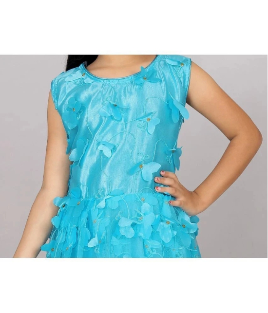 JULEE - Sky Blue Net Girls Gown ( Pack of 1 ) - None