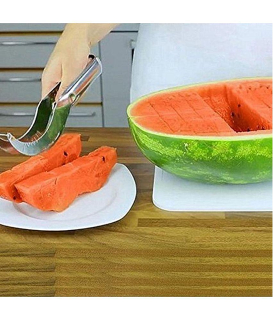 GKBOSS Silver Stainless Steel 1 Watermelon Slicer Stainless Steel ( Set of 1 ) - Silver