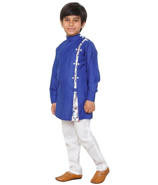 DKGF Ethnic Wear Kurta Pyjama Set for Kids and boys Boys (DE711-73BLUE5) - None