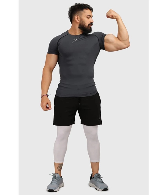 Fuaark - Grey Polyester Slim Fit Mens Compression T-Shirt ( Pack of 1 ) - None