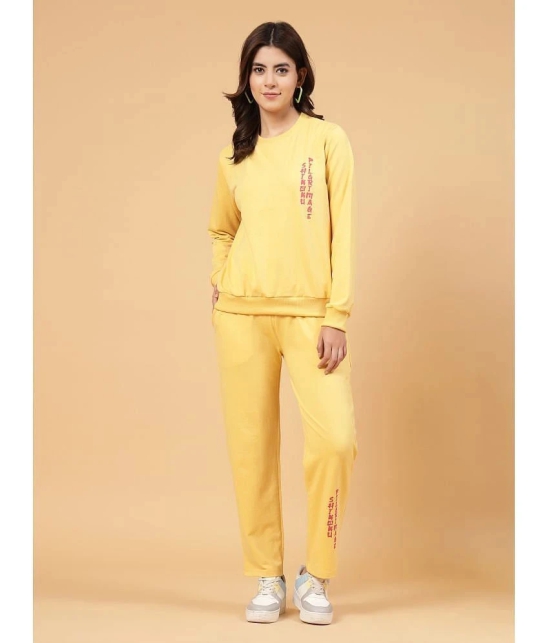 Rigo Yellow Fleece Printed Tracksuit - Pack of 1 - None