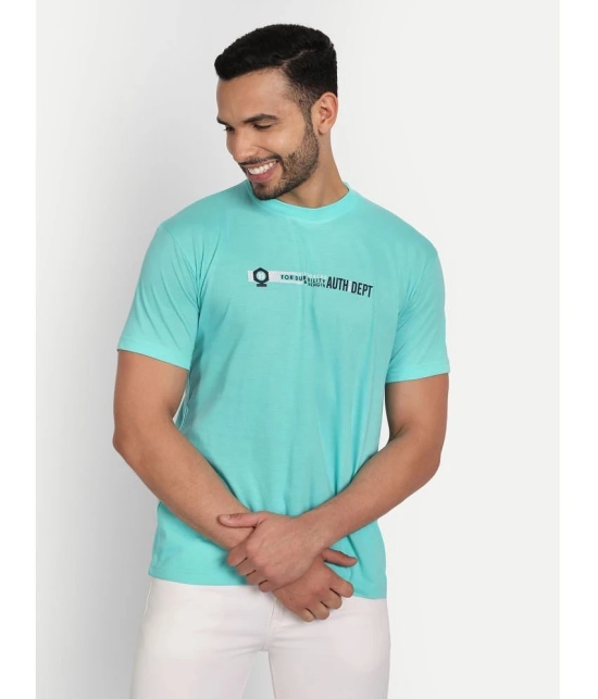 Zeffit - Sea Green Cotton Blend Regular Fit Mens T-Shirt ( Pack of 1 ) - None