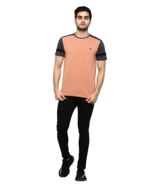 GENTINO - Peach Cotton Blend Regular Fit Men's T-Shirt ( Pack of 1 ) - None