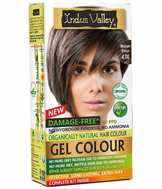 Indus Valley Damage Free Gel Hair Colour Medium Brown- Trial Pack 65gm