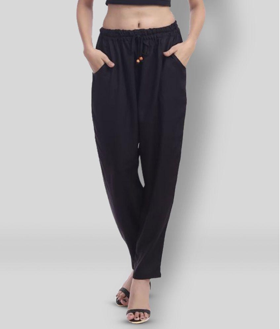 Lee Moda - Black Rayon Loose Fit Women's Casual Pants  ( Pack of 1 ) - Free Size