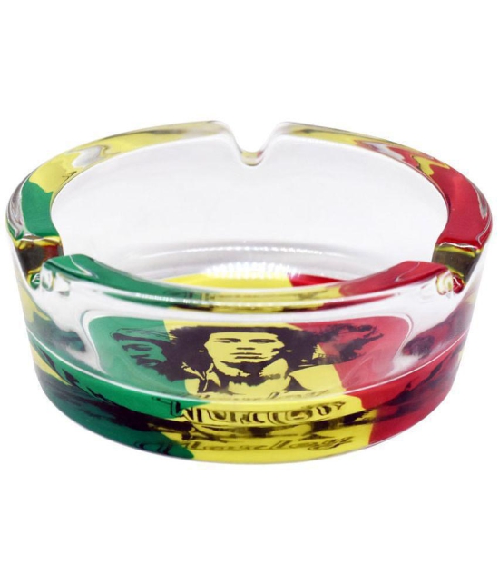 Glass Ashtray, Round, Multi (Diemeter: 8.5cm) - Multi Color