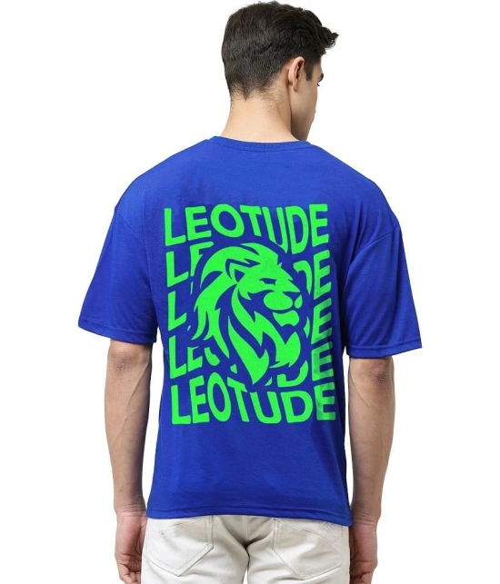 Leotude - Blue Cotton Blend Oversized Fit Mens T-Shirt ( Pack of 1 ) - None