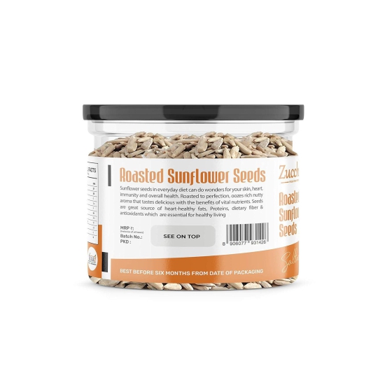 Zucchero Roasted Premium Sunflower Seed, Salted, 400g - Flavorful | Healthy Fat | Dry Roasting | Oil-Free| Slow baked Seeds