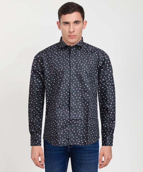 Cotton Full Sleeve Black Shirt  Bobby Print