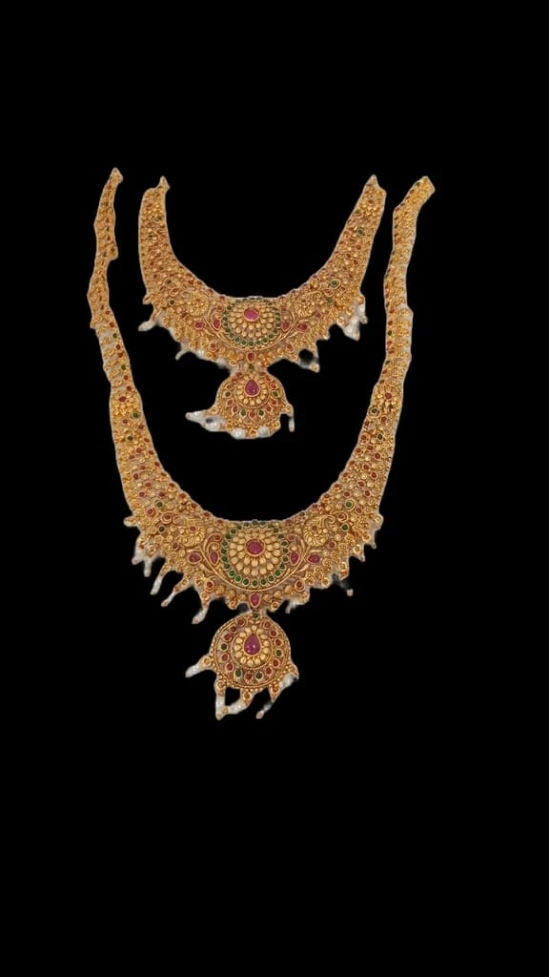 South Indian Traditional Gold Plated Temple Jewellery Set