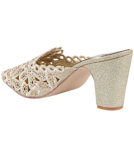 Shoetopia - Gold Women''s Mules Heels - None