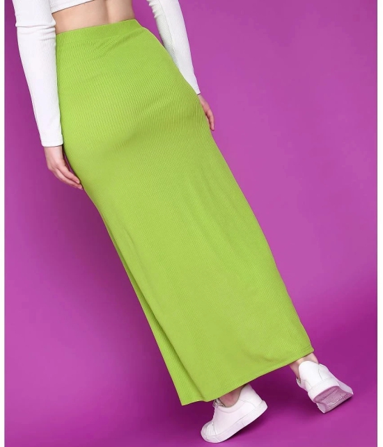 POPWINGS Fluorescent Green Polyester Womens A-Line Skirt ( Pack of 1 ) - None