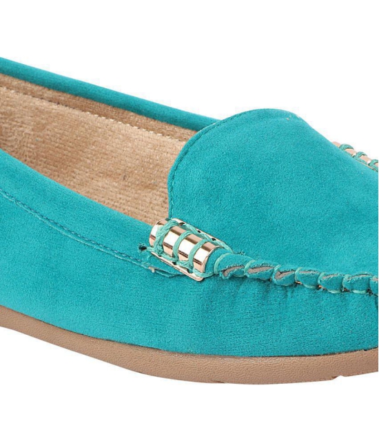 Shoetopia - Turquoise Women''s Loafers - None