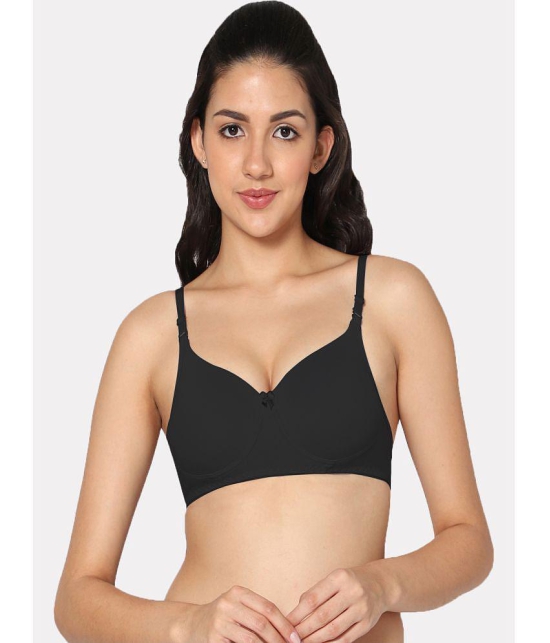 IN CARE LINGERIE - Black Cotton Blend Heavily Padded Women's Everyday Bra ( Pack of 1 ) - None