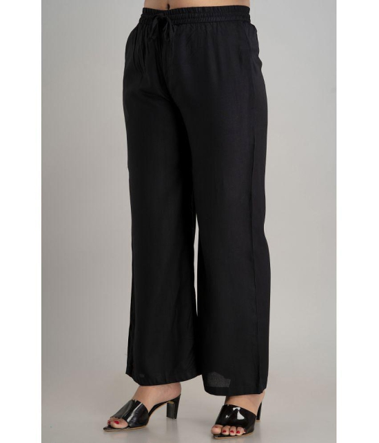 MAUKA - Black Rayon Straight Womens Palazzos ( Pack of 1 ) - None