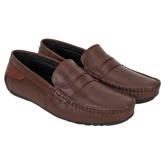 SeeandWear Pure Leather Brown Loafers for Men
