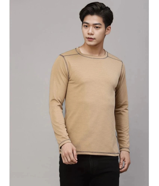 Rigo Polyester Slim Fit Self Design Full Sleeves Mens T-Shirt - Beige ( Pack of 1 ) - None