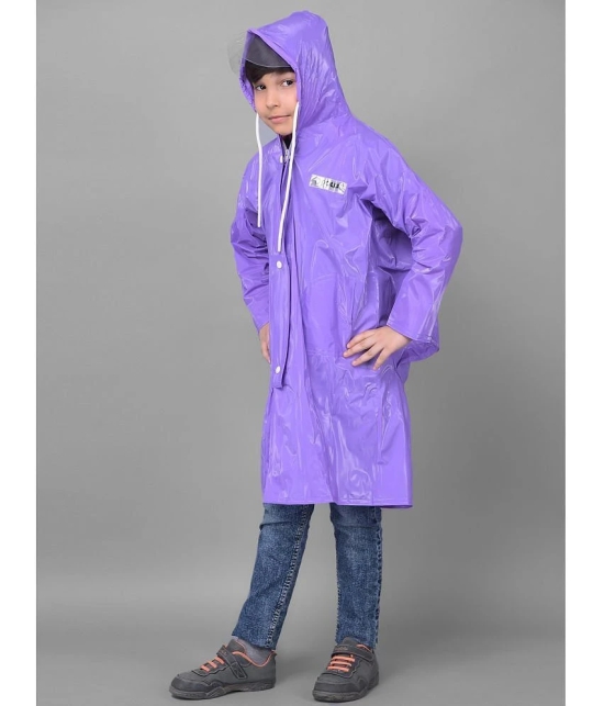 Dollar Rainguard Kids PVC Full Sleeve Solid Raincoat With Adjustable Hood and Pocket - None