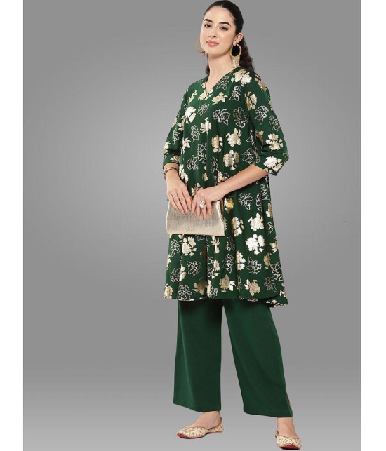 Janasya - Green A-line Crepe Womens Stitched Salwar Suit ( Pack of 1 ) - None