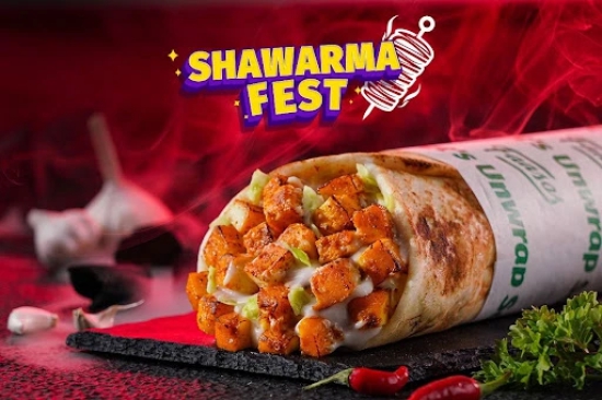 Paneer Tikka Shawarma.