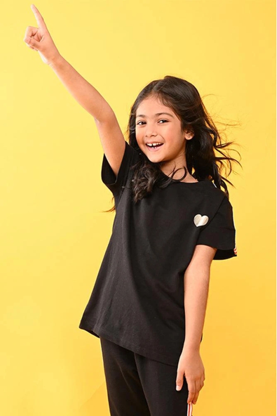 SUMMER BLACK HEART TOP - BLACK-10-12 YEARS / 1N / BLACK