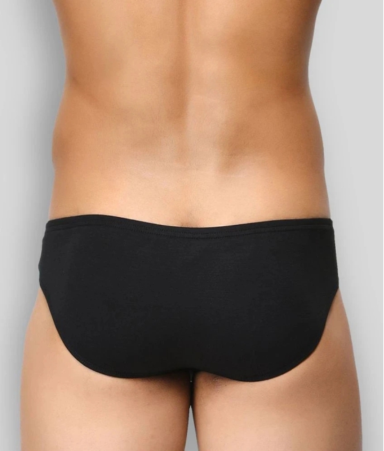 BASIICS By La Intimo - Black Cotton Mens Briefs ( Pack of 2 ) - S