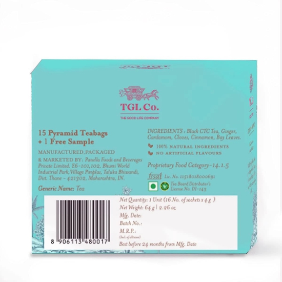 TGL Kadak Masala Chai Tea Black Tea 32 Tea Bags 30 Tea Bags  2 Free Exotic Sample-TGL Kadak Masala Chai Tea Black Tea, 32 Tea Bags (30 Tea Bags + 2 Free Exotic Sample)