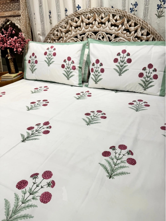 Hand Block Cotton Bedsheet | Paakhi bedsheet-Super King