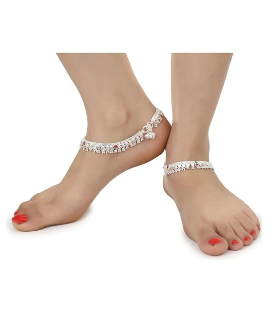 AanyaCentric - Silver Anklets ( Pack of 2 ) - Silver