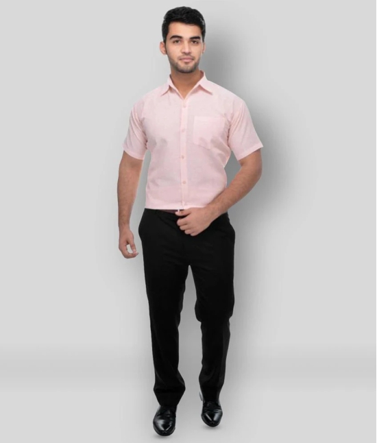 DESHBANDHU DBK - Peach Cotton Regular Fit Mens Formal Shirt (Pack of 1) - None