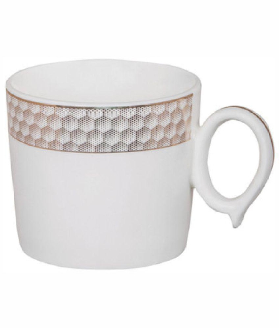 GoodHomes - Porcelain Single Walled Coffee Cup 160 ml ( Pack of 6 ) - White