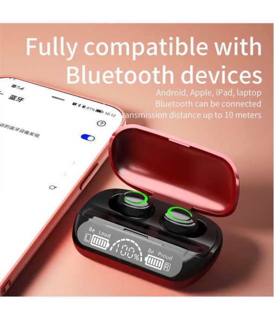 VEhop Power Bank Earbuds On Ear True Wireless (TWS) 200 Hours Playback IPX4(Splash & Sweat Proof) Dual pairing,Powerfull bass -Bluetooth V 5.1 Black