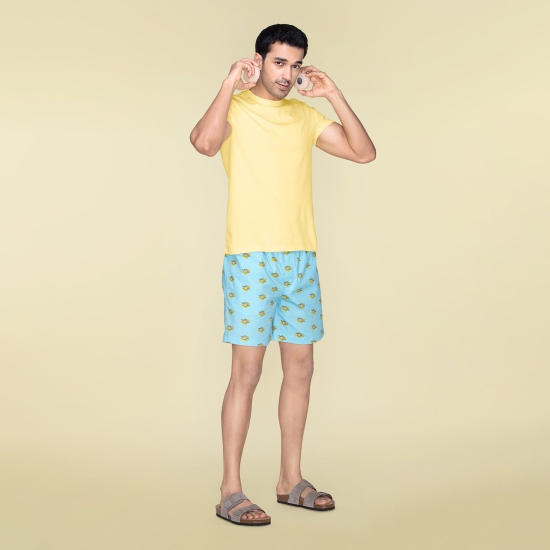 Renew Combed Cotton Boxer Shorts Blue Sky XXL