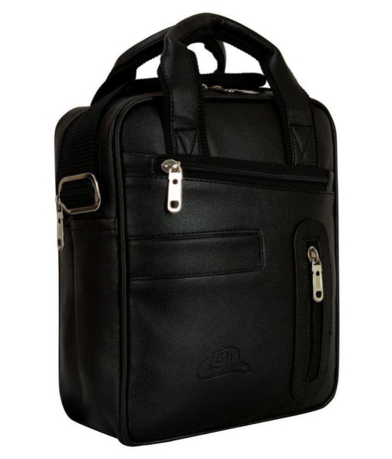 Leather World - Black Solid Messenger Bags - Black