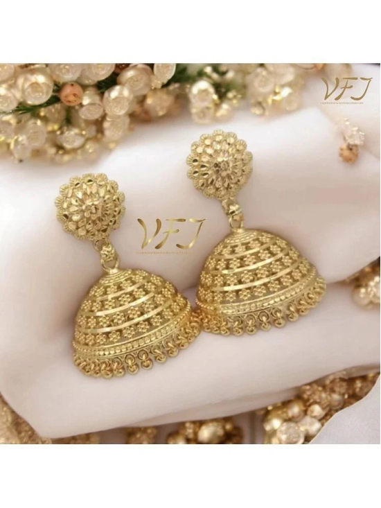 Vighnaharta Gold Jhumki Earrings ( Pack of 1 ) - Gold