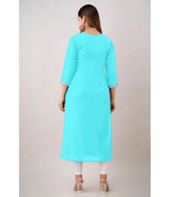 Kapadia - Turquoise Rayon Womens Straight Kurti ( Pack of 1 ) - None