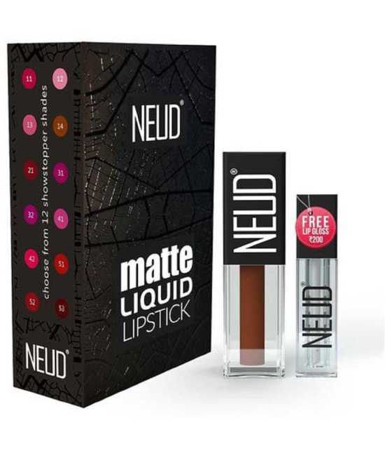 NEUD Matte Liquid Lipstick Combo Of Supple Candy and Oh My Coco With Two Lip Gloss Free