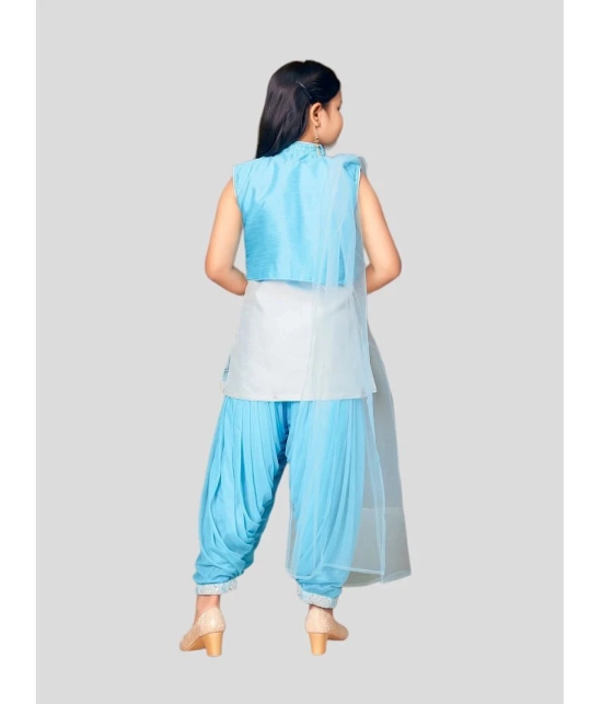 Aarika Sky Blue Silk Girls Patiala Kurta Set ( Pack of 1 ) - None