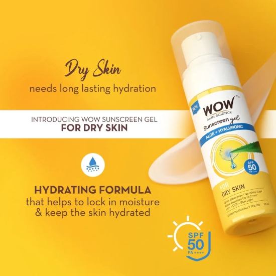 Sunscreen Gel For Dry Skin | Spf 50 Pa++++ | Lightweight & Quick Absorbing - 50 Ml