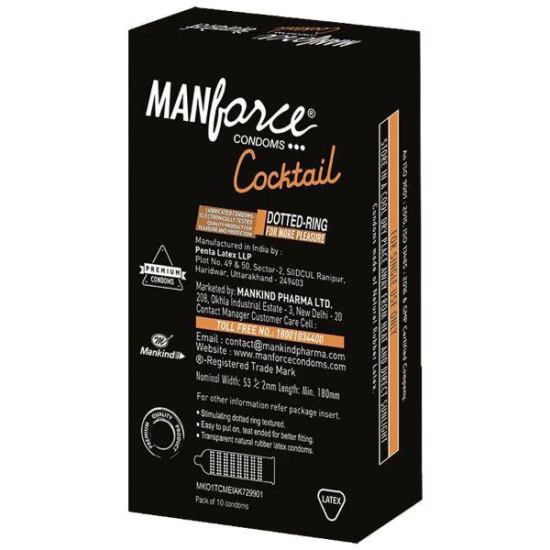 Manforce Chocolate & Hazelnut Dotted Ring Cocktail 10 Condoms