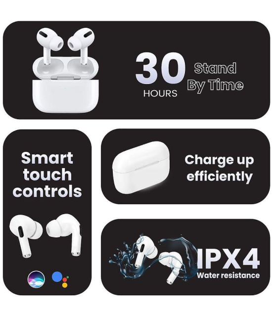 VEhop AirBuds Bluetooth True Wireless (TWS) In Ear 20 Hours Playback Powerfull bass,Fast charging IPX4(Splash & Sweat Proof) White