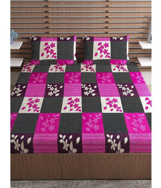 URBAN MAGIC - Multicolor Microfiber Double Bedsheet with 2 Pillow Covers - Multicolor