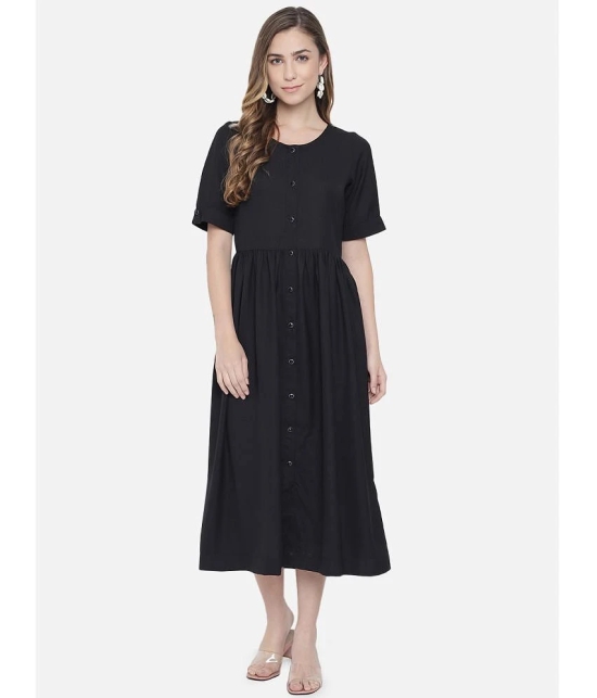 ALL WAYS YOU Polyester Black Empire Dress - Single - XL