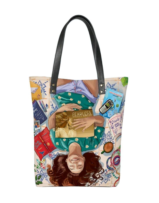 Lychee bags Women Printed Canvas Multicolor Tote Bag