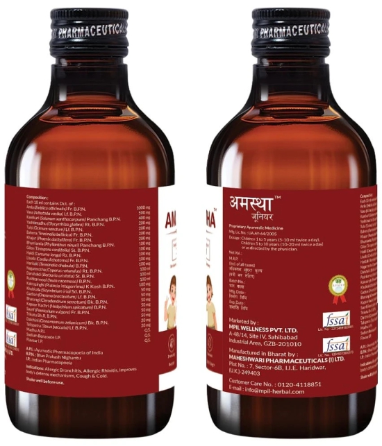 Mpil Wellness Amastha Junior Syrup For Kids, Cough And Cold (200Ml)