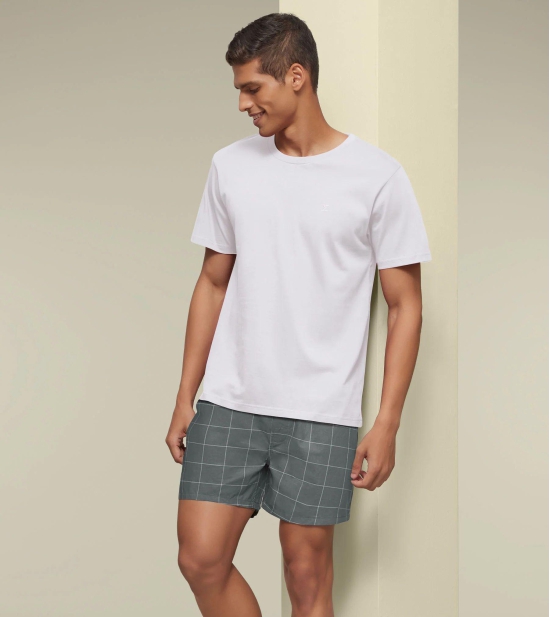 Checkmate Combed Cotton Boxers Frosty Grey S