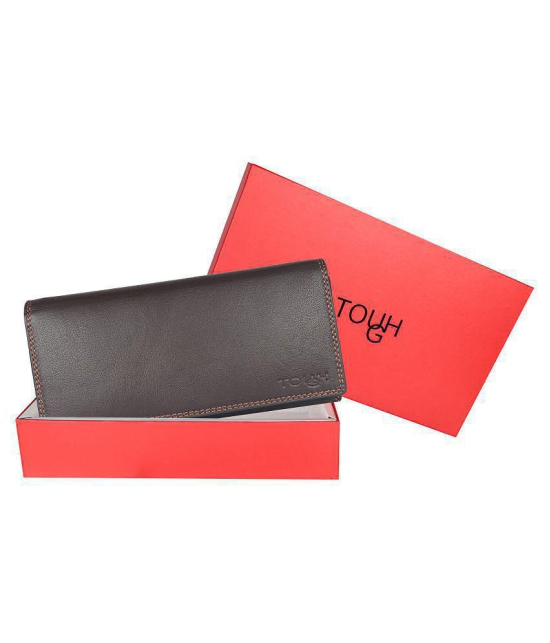 Tough Women Brown Genuine Leather Wrist Wallet - Regular Size (8 Card Slots) - Brown